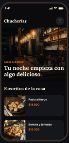 Menú público de un restaurante en el celular